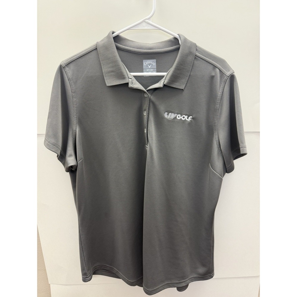 2XL LIV GOLF Embroidered Logo Callaway Golf Opti-Dri Grey Polo Shirt